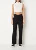 Calvin Klein High waist wide fit broek met ribstructuur en pliss&#xE9 online kopen