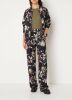 Scotch & Soda Zwarte Wijde Broek Gia Mid Rise Wide Leg Printed Silky Trousers online kopen