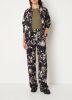 Scotch & Soda Zwarte Wijde Broek Gia Mid Rise Wide Leg Printed Silky Trousers online kopen