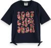 Scotch & Soda Relaxed fit T shirt van biologisch katoen met artwork en geknoopte details online kopen