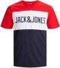 JACK & JONES ESSENTIALS T shirt JJELOGO met logo rood/wit/donkerblauw online kopen