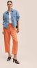 Mango cropped straight fit broek oranje online kopen