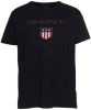 GANT Regular Fit T Shirt ronde hals zwart, Bedrukt online kopen