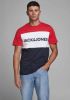 JACK & JONES ESSENTIALS T shirt JJELOGO met logo rood/wit/donkerblauw online kopen