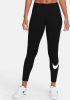 Nike Sportswear Essential Legging met halfhoge taille en Swoosh voor dames Black/White Dames online kopen