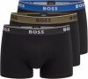 Boss Boxershort Trunk 3P met in kleur bijpassende weefband(3 stuks ) online kopen