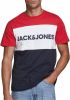 JACK & JONES ESSENTIALS T shirt JJELOGO met logo rood/wit/donkerblauw online kopen
