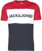 JACK & JONES ESSENTIALS T shirt JJELOGO met logo rood/wit/donkerblauw online kopen
