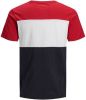 JACK & JONES ESSENTIALS T shirt JJELOGO met logo rood/wit/donkerblauw online kopen