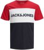 JACK & JONES ESSENTIALS T shirt JJELOGO met logo rood/wit/donkerblauw online kopen