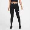 Nike Pro Dri FIT Trainingslegging met mesh vlakken en halfhoge taille voor dames Black/Black/White Dames online kopen